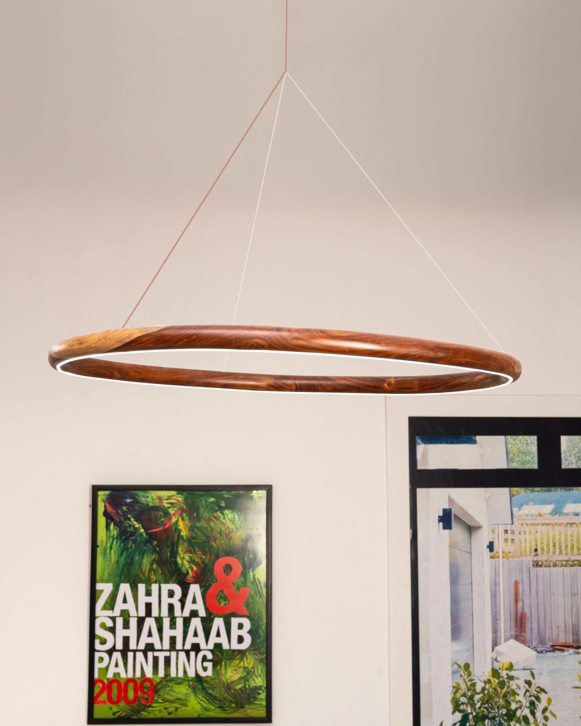 Aurora Ring Wooden LED Pendant Light