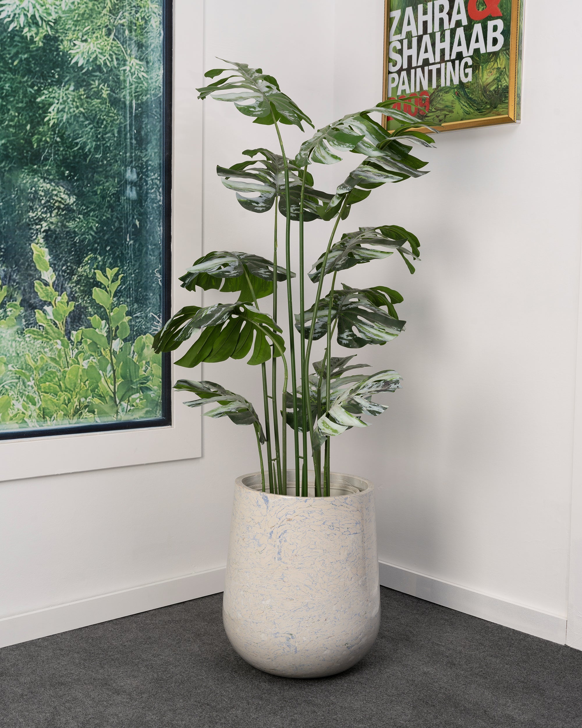 Engineered marble planter